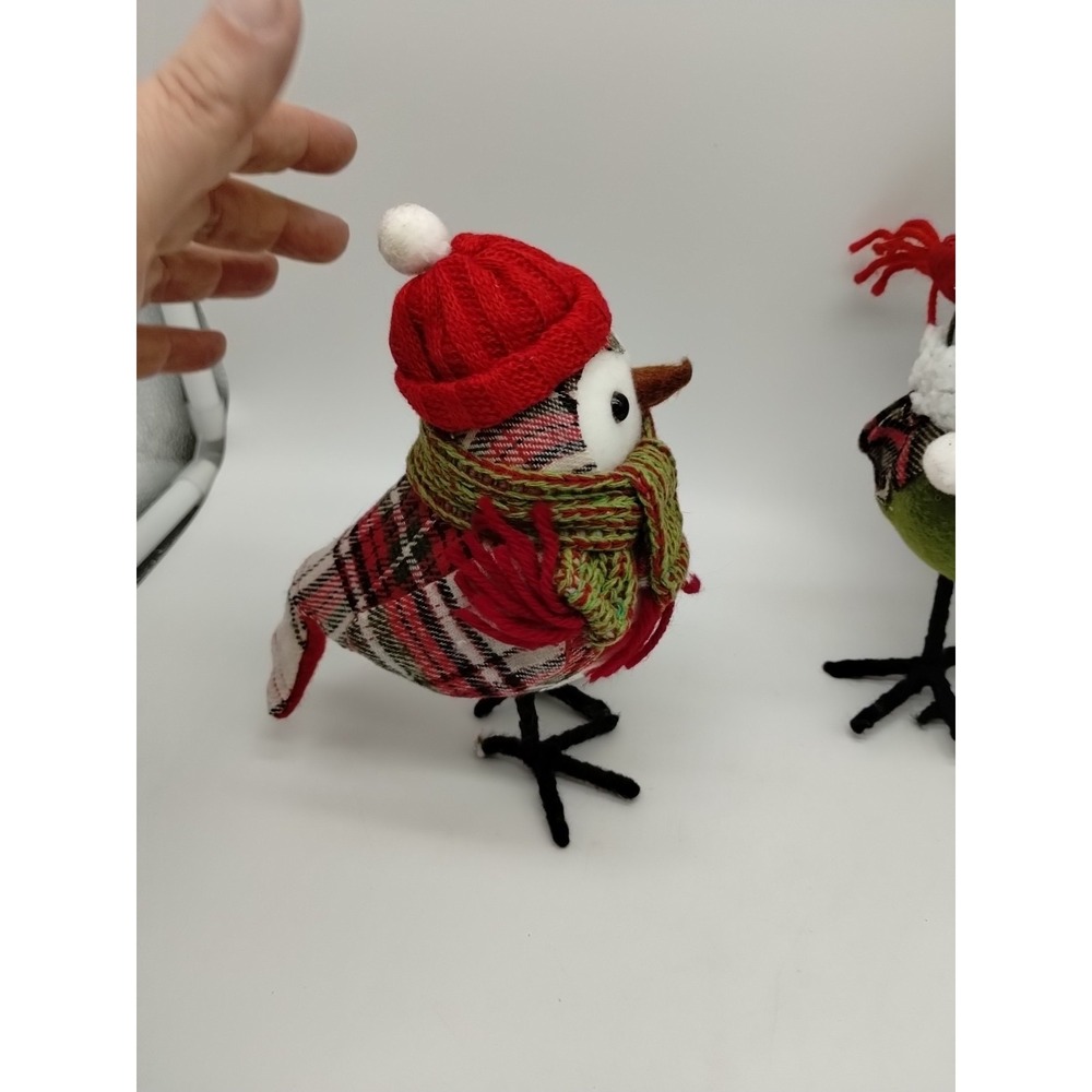 Lot Of 2 Featherly Friends Spritz Birds Wondershop Target Plaid Christmas - Picture 5 of 11